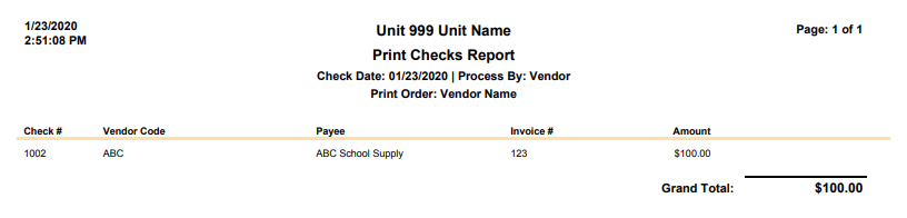 sample print checks report